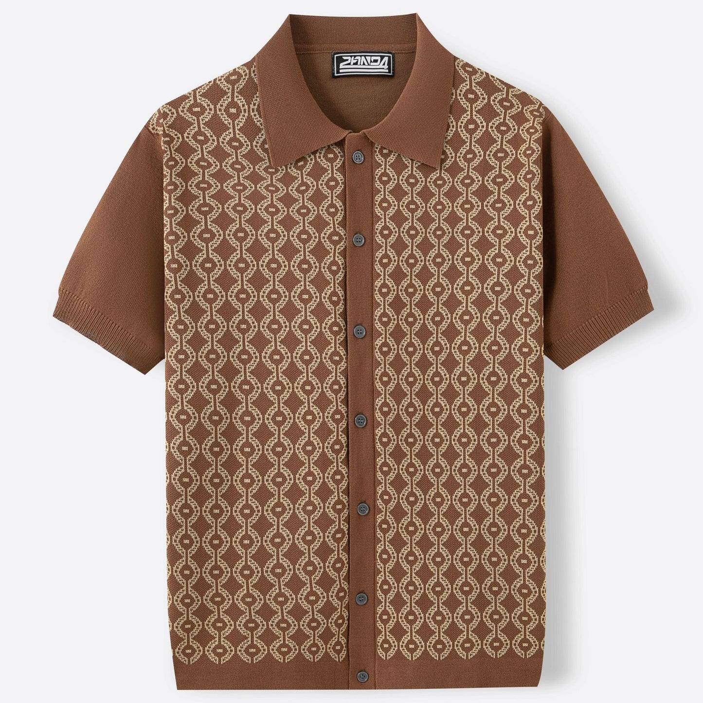 Camisa polo hombre tejido jacquard diseño geométrico - Esteban