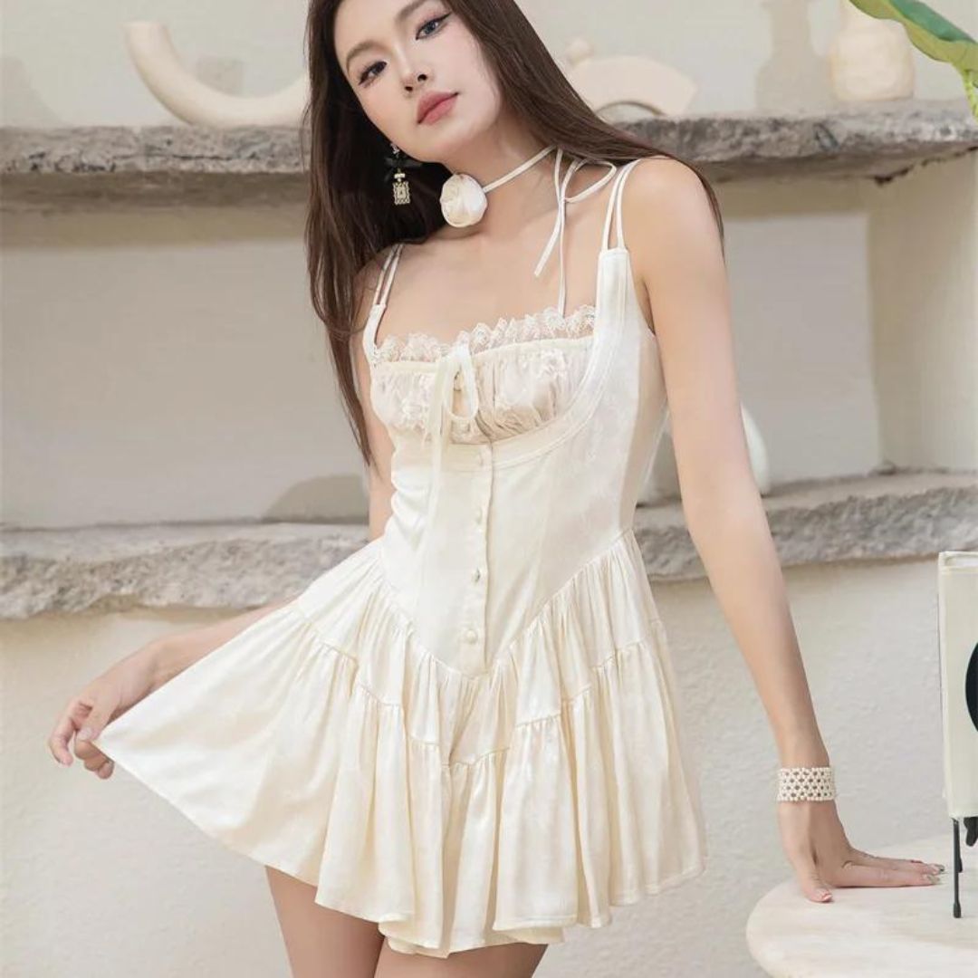 Amelie - Vestido romántico con corsé de encaje