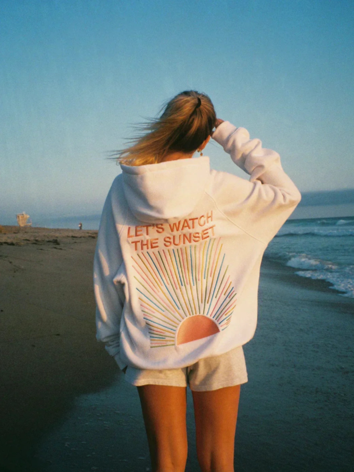 Ophelia - Suave sudadera con capucha para mujer inspirada en la puesta de sol