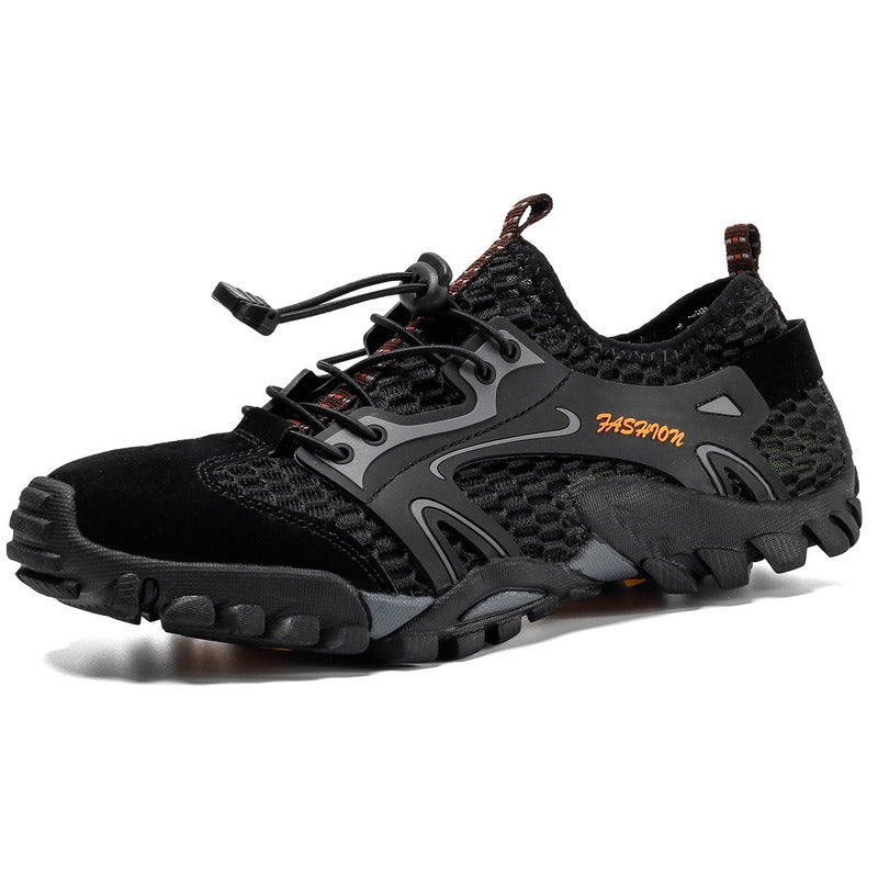 Zapatillas trekking hombre suela antideslizante malla negra - Altus