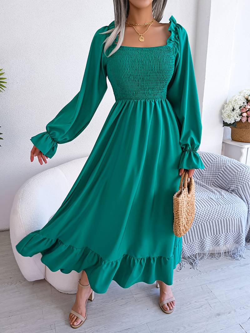 Georgiada - Vestido liso con volantes