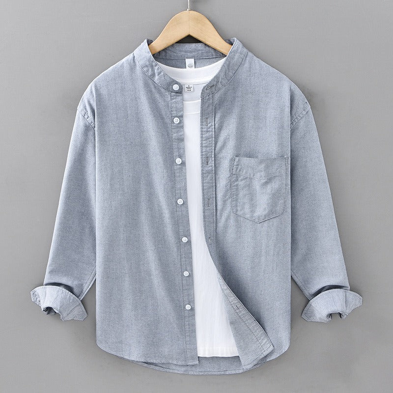 Camisa para hombre de algodón lavado estilo holgado - Elías
