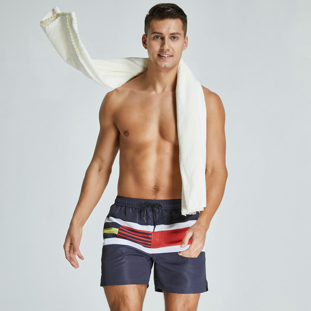 Pantalones cortos para hombre de microfibra con estampado multicolor - Adrián
