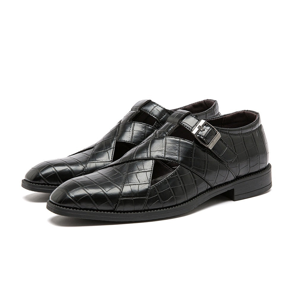 Zapatos formales hombre diseño calado cuero marrón elegante - Ferrano