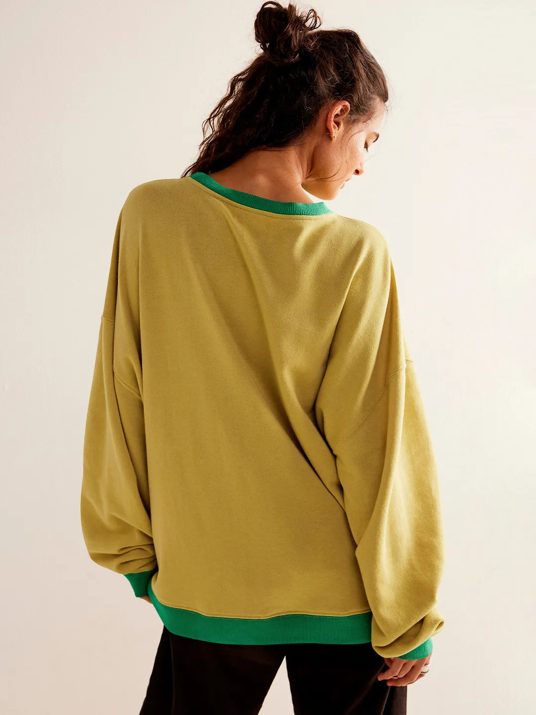 Linda - Suéter de colores con mangas farol Casual