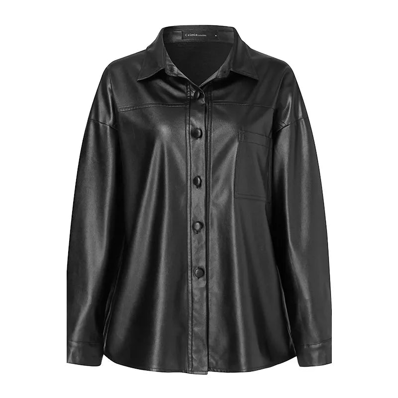 Alizée - Chaqueta de cuero para mujer