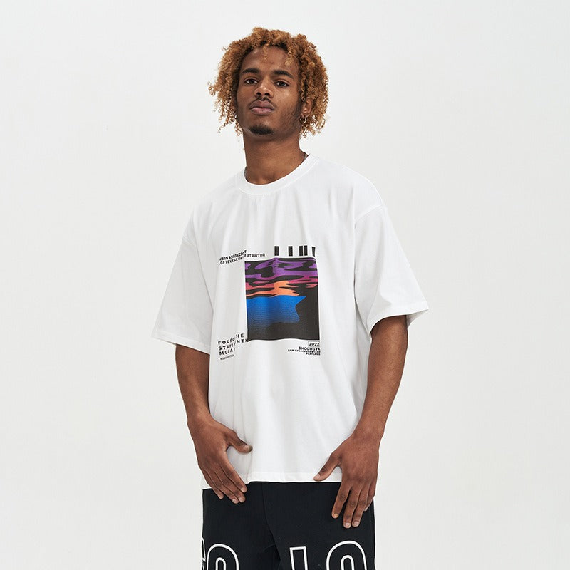 Camiseta oversize hombre algodón estampado gráfico - Joel