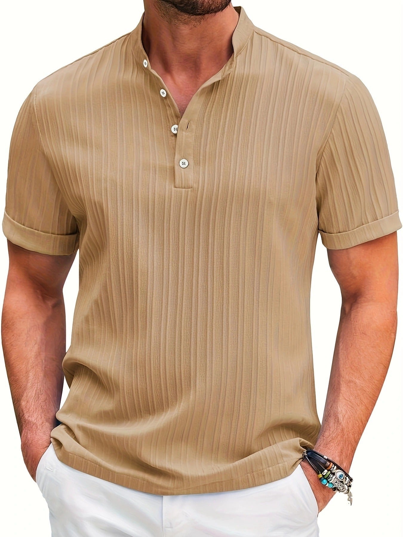 Camisa para hombre cuello mao estilo casual - Daniel