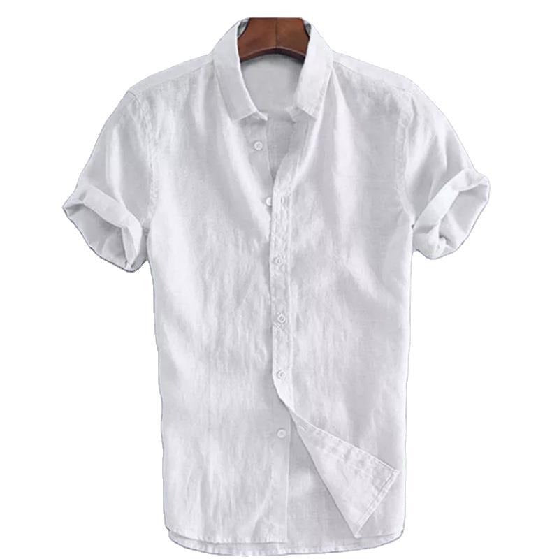 Camisa hombre lino manga corta estilo casual - Iván