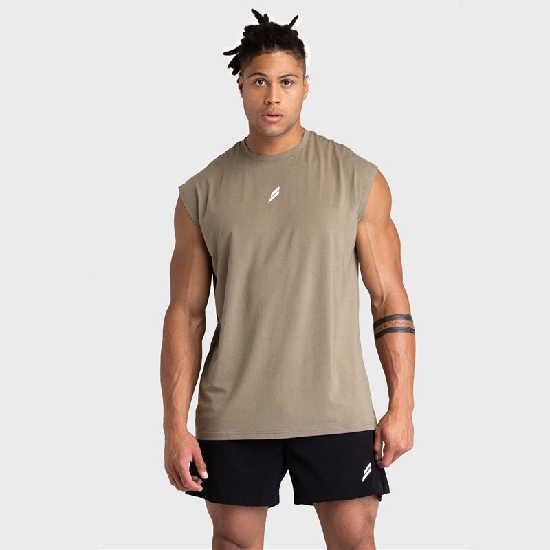 Camiseta sin mangas hombre algodón transpirable estilo deportivo - Thiago