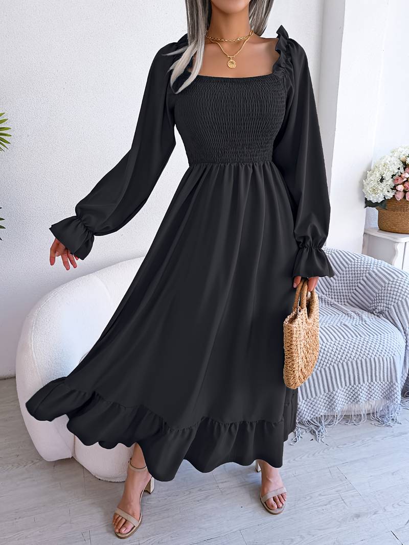 Georgiada - Vestido liso con volantes