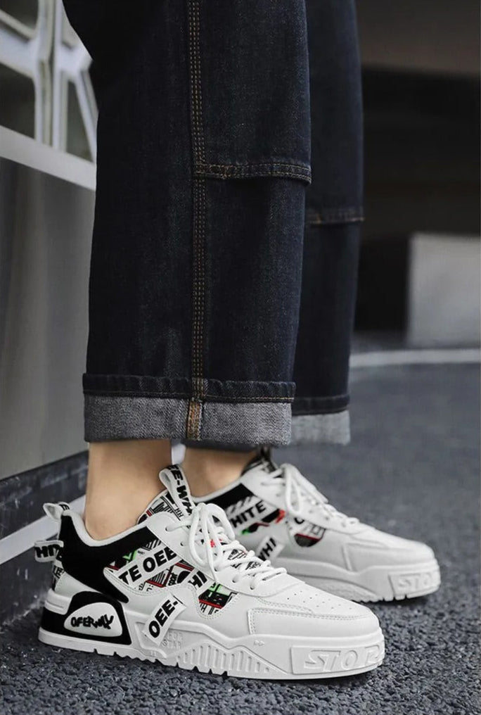 Zapatillas para hombre de suela gruesa con diseño gráfico urbano - Axel