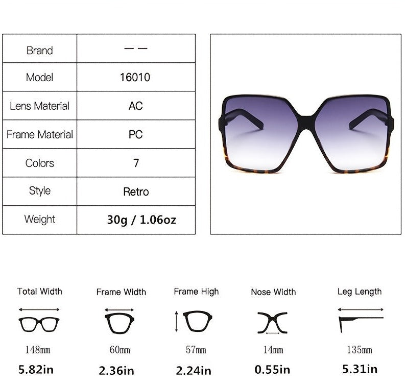 Nolly - Gafas de sol cuadradas con degradado de color