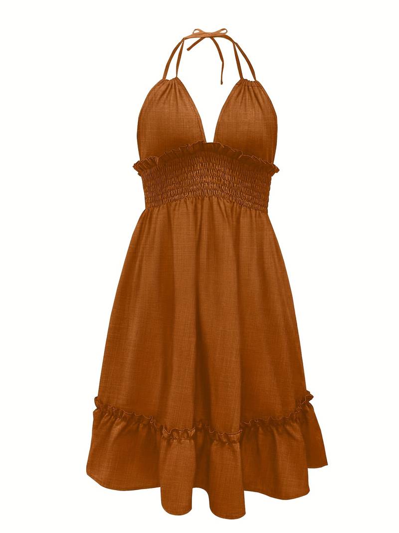 Jada - Vestido halter fruncido