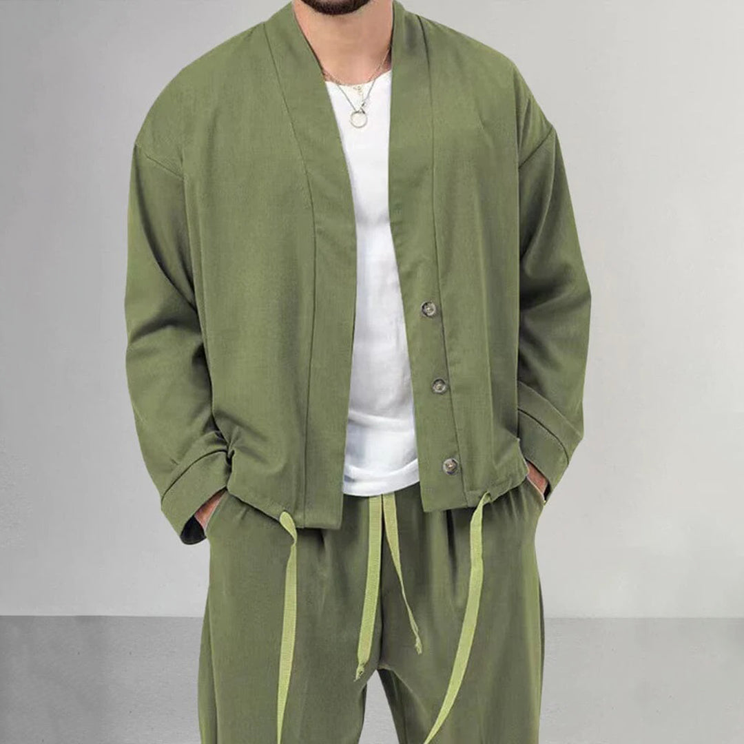 OREEZ - Cárdigan y pantalón para hombre