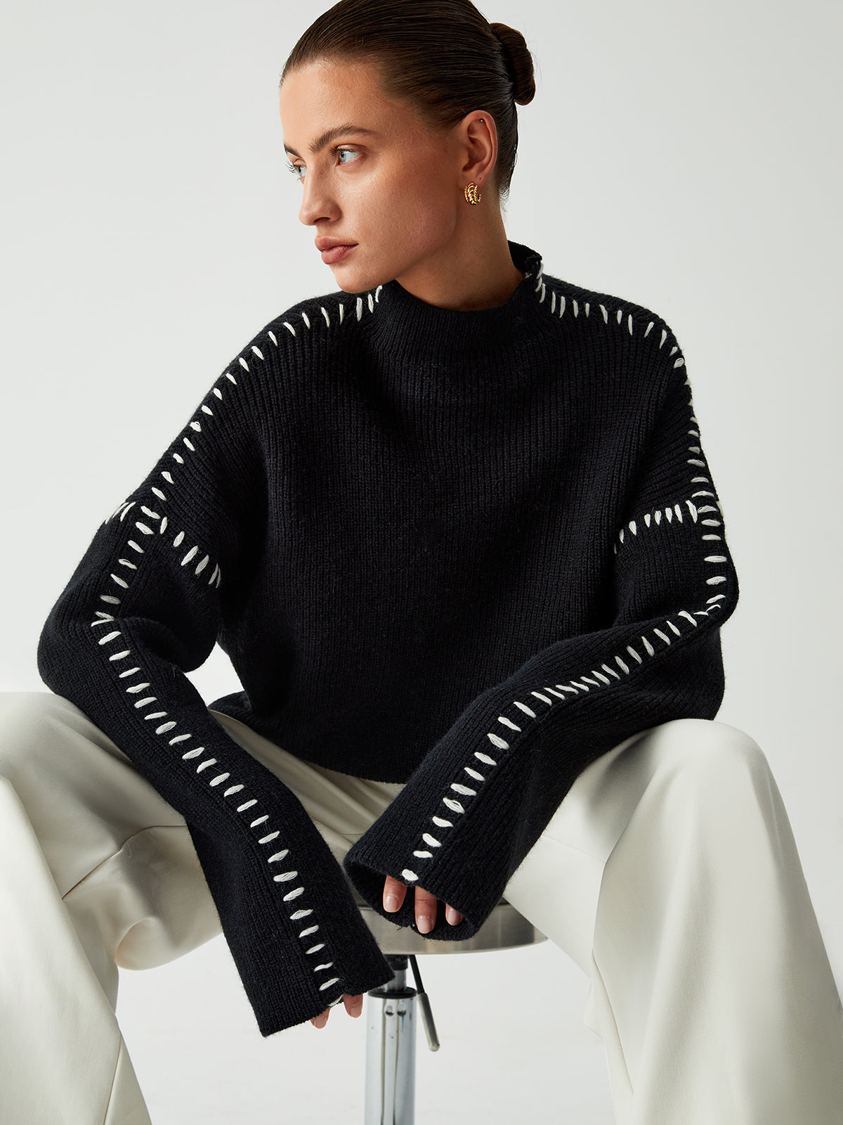 Regina - Moda Jersey oversize de punto holgado