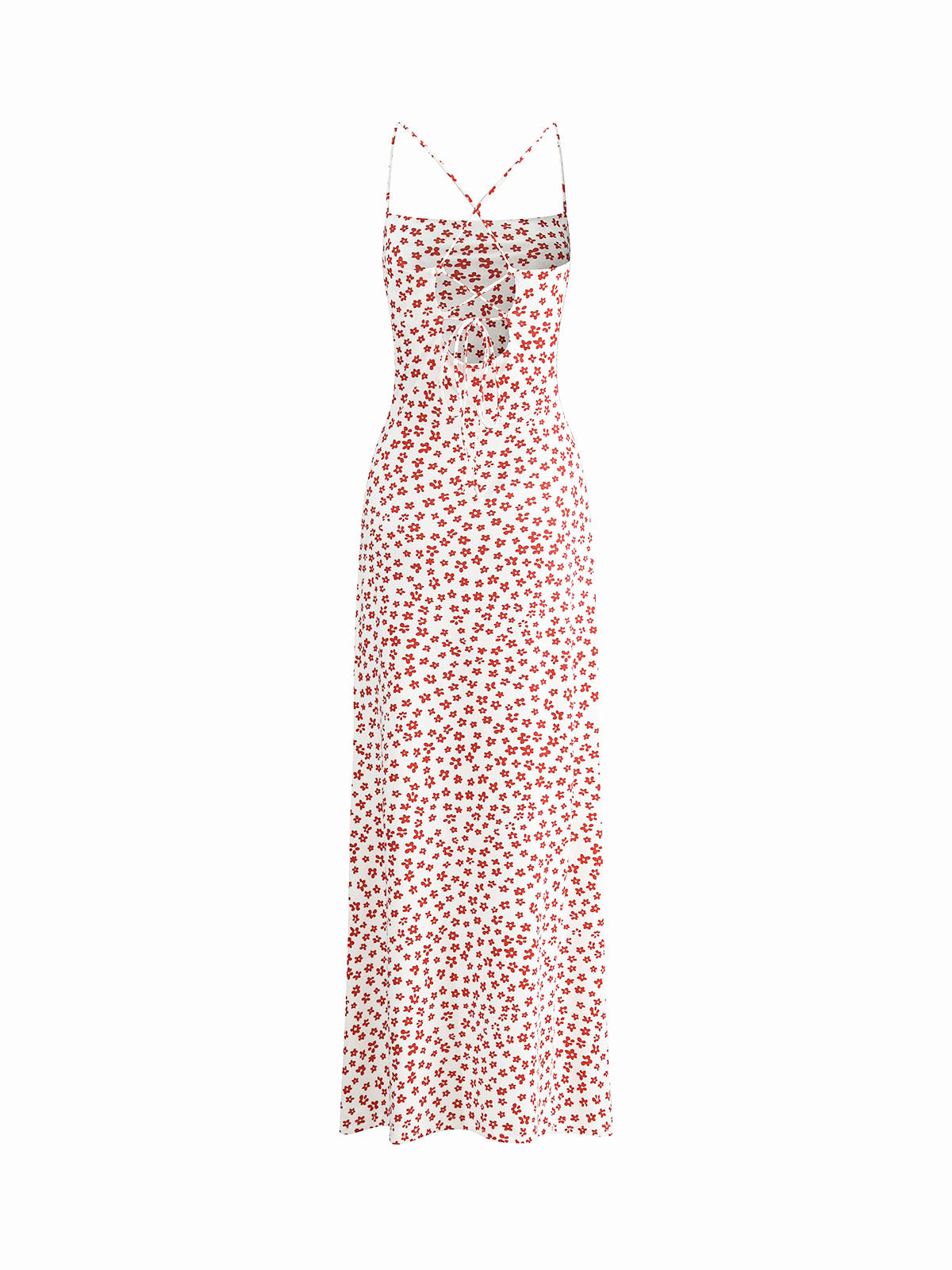 Emma - Vestido cruzado sin tirantes con estampado floral fluido