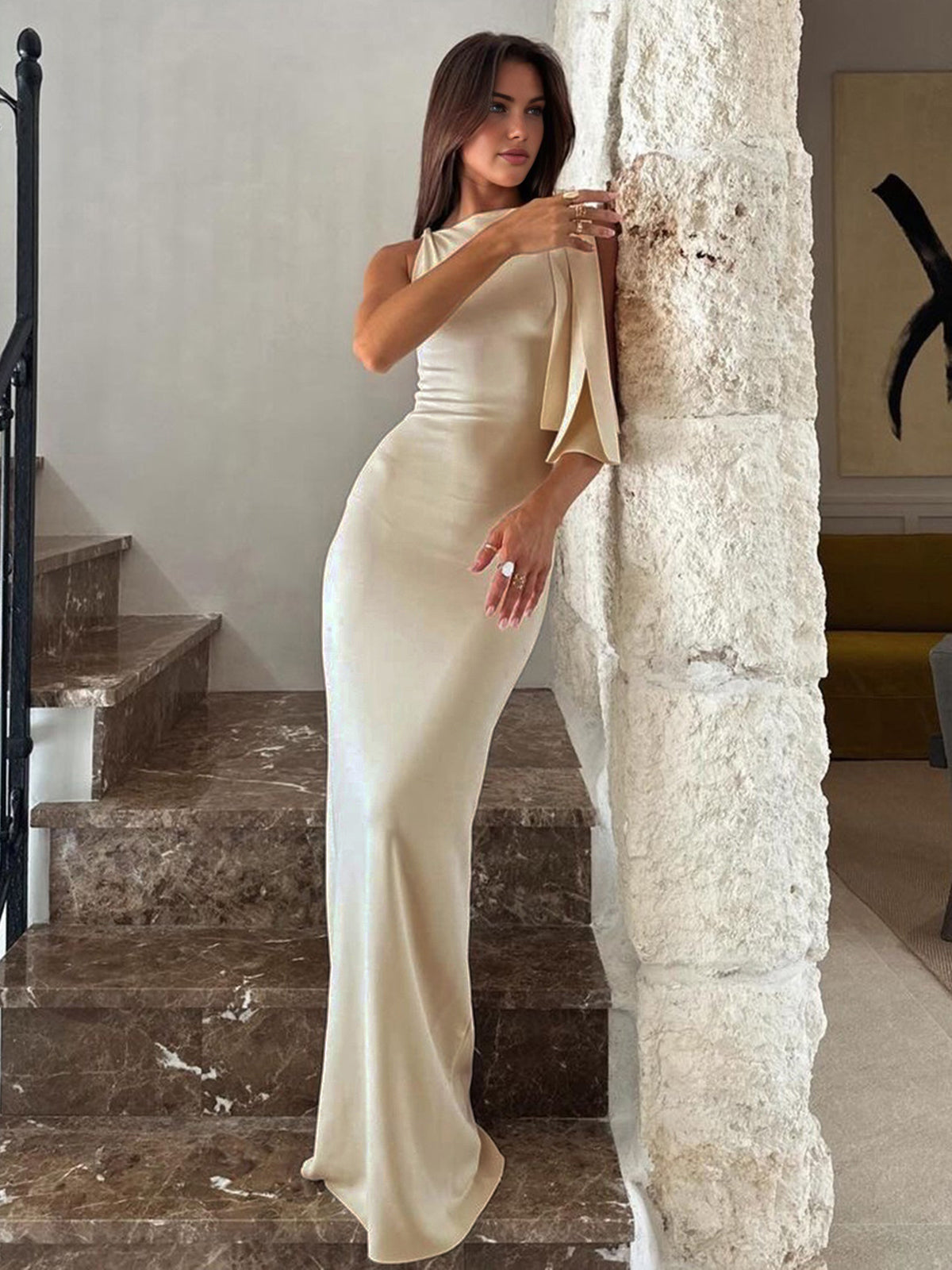 Ashley - Vestido largo sin mangas anudado Beloved