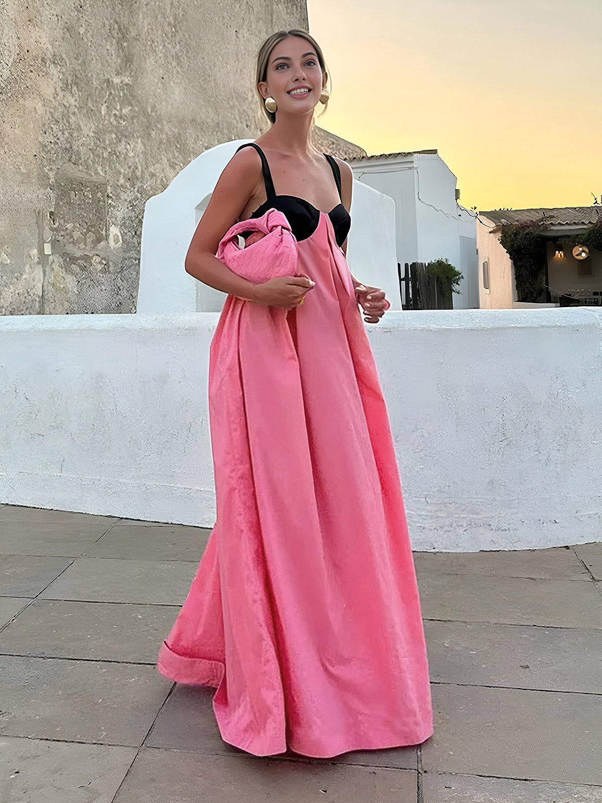 Bárbara - Vestido largo con tirantes y escote halter