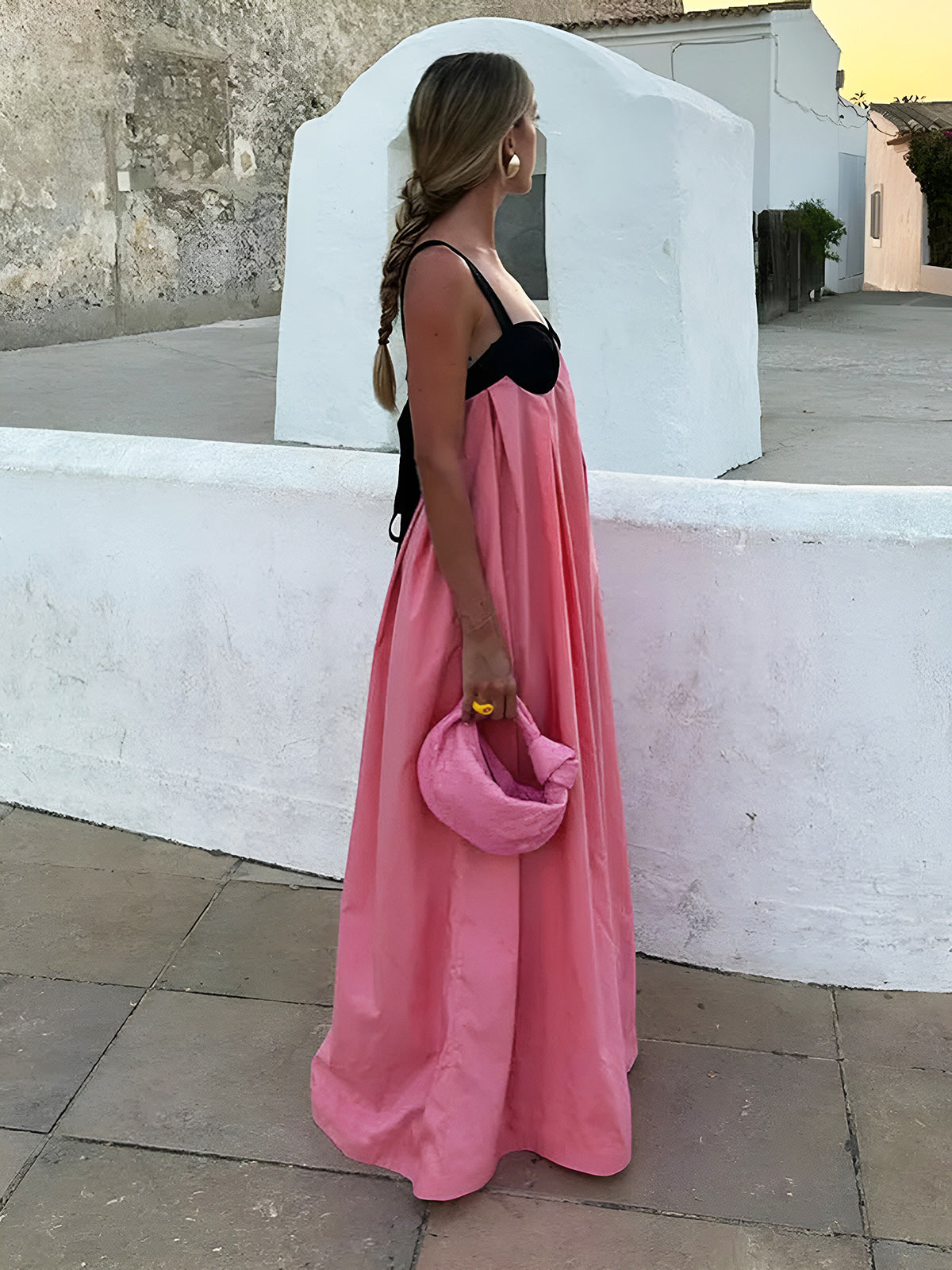 Bárbara - Vestido largo con tirantes y escote halter