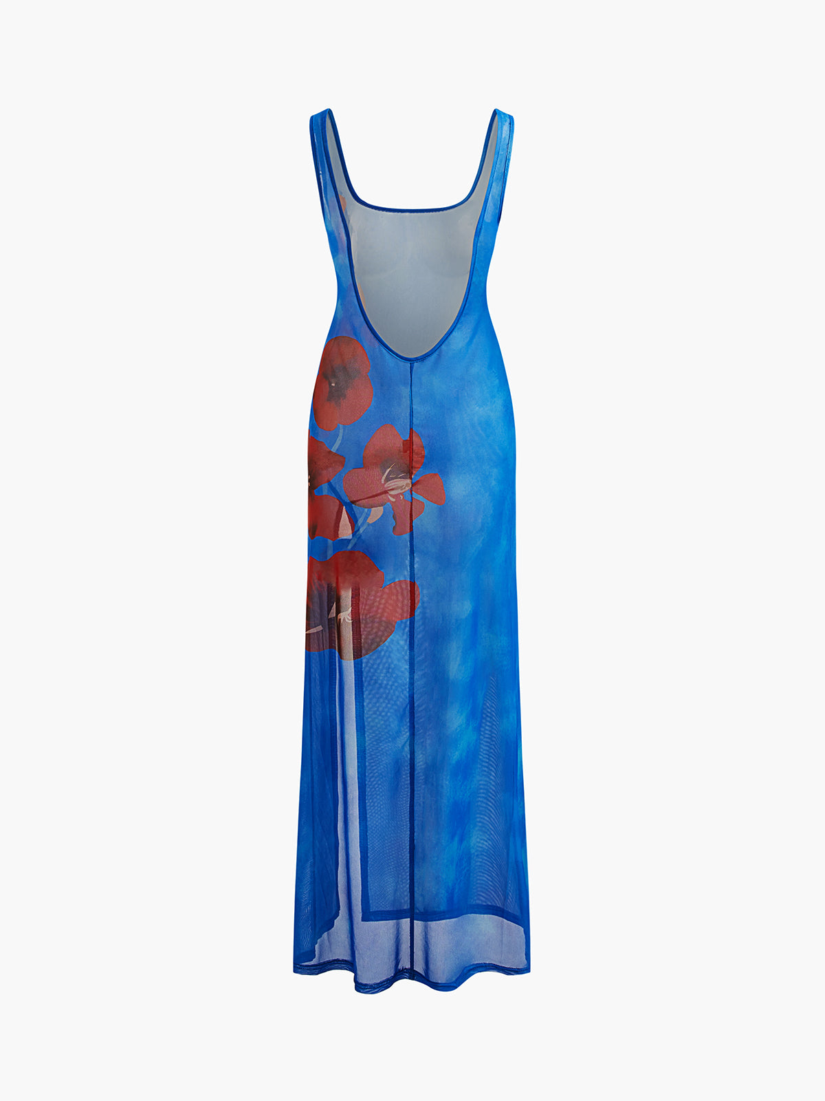 Elena - Vestido ajustado con estampado floral, escote halter y abertura