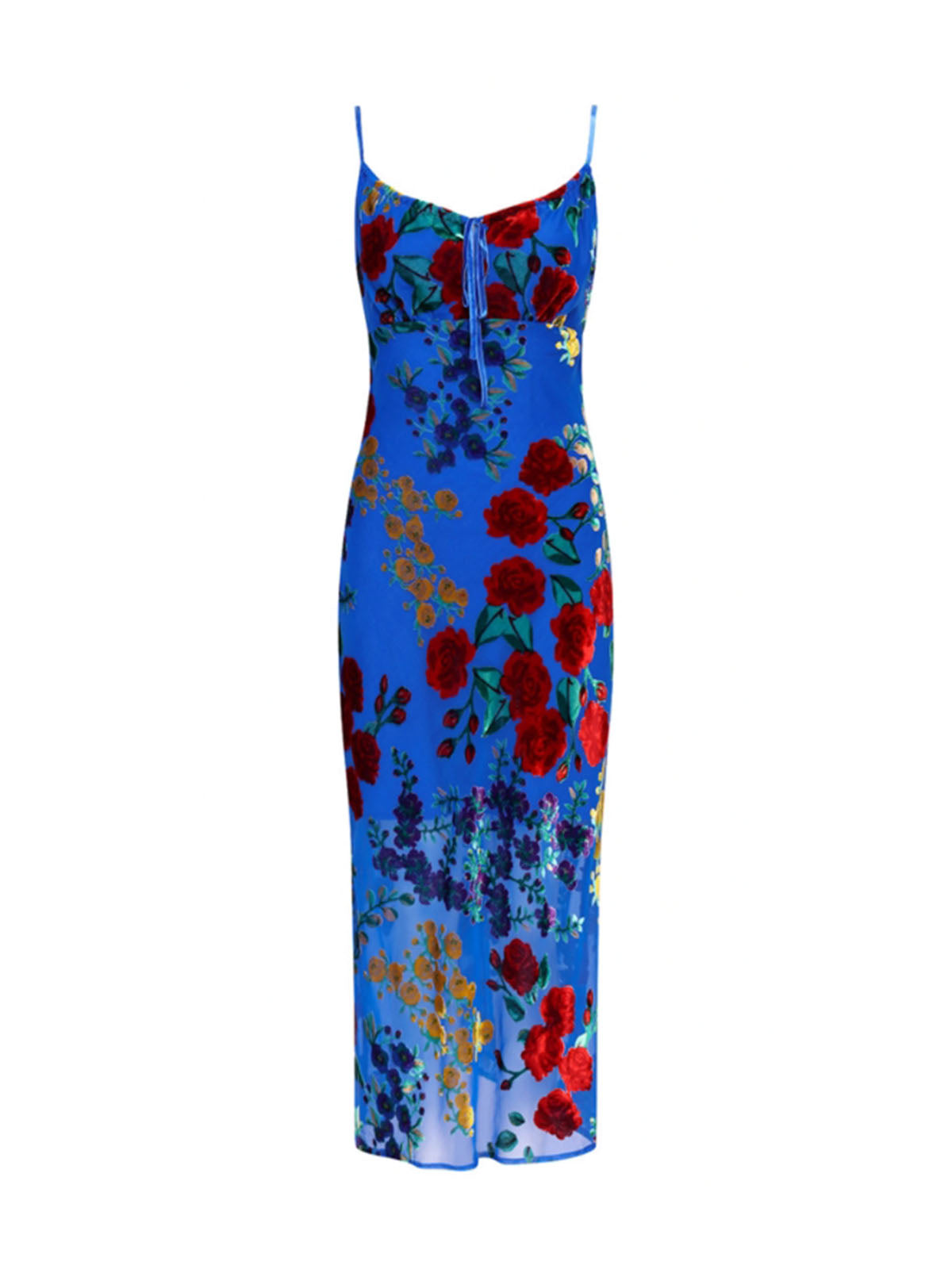 Paige - Vestido Midi Estampado con Tirantes