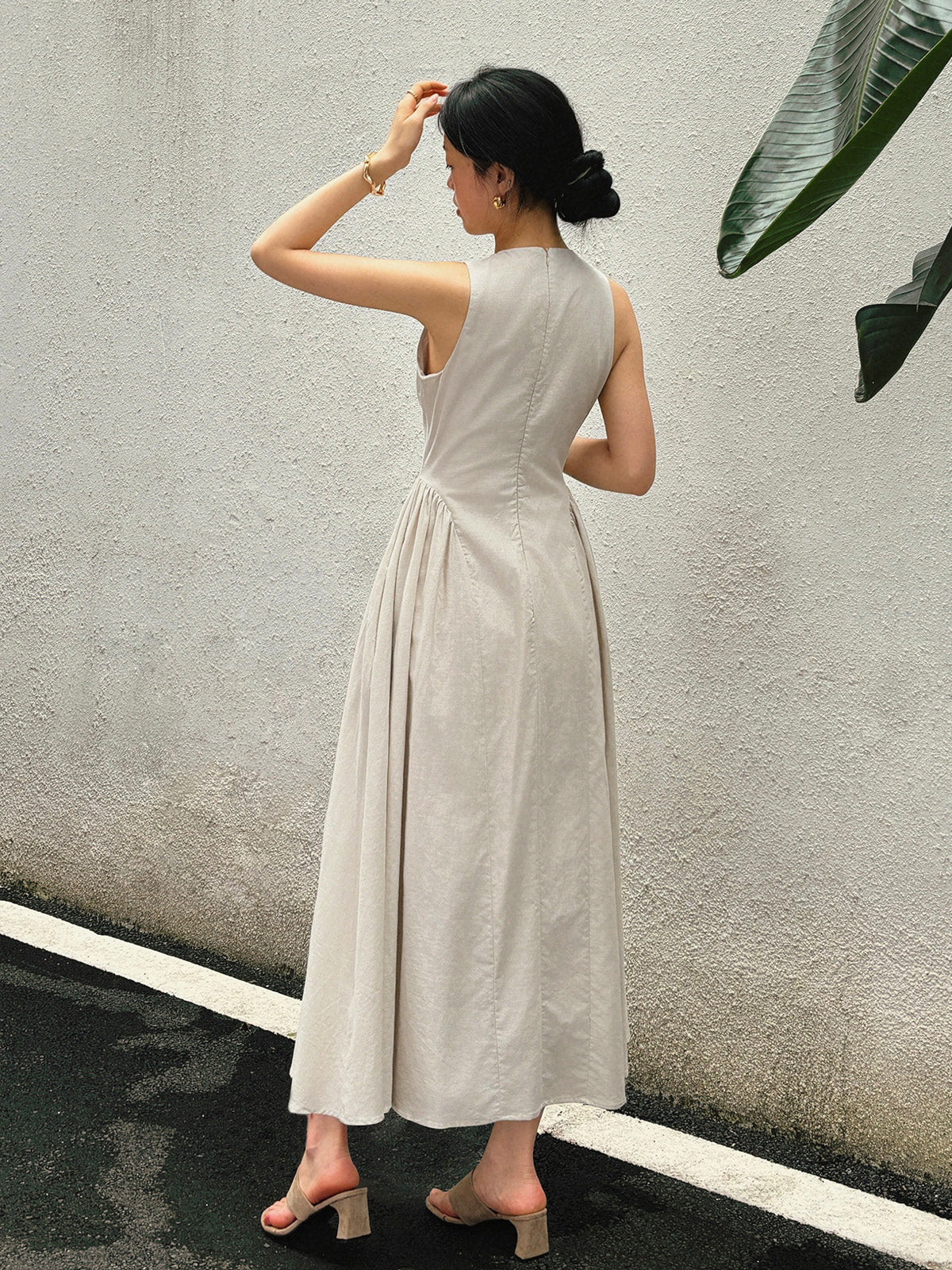 Hilary - Vestido largo recortado bohemio