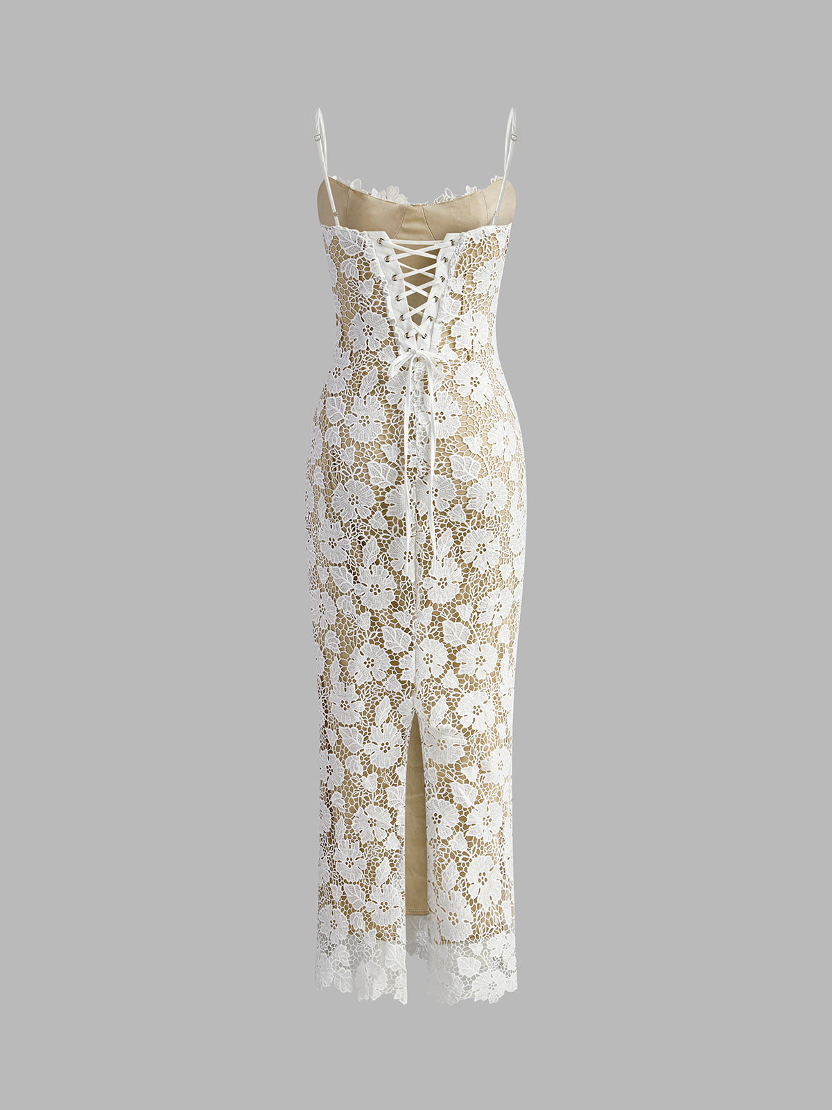 Cami - Vestido semitransparente de encaje de doble capa