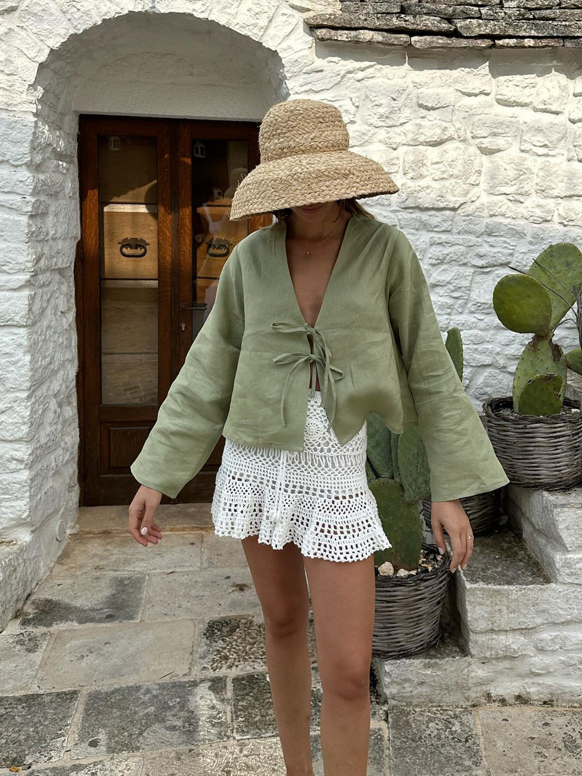 Madelyn - Blusa oversize de manga larga con tirantes