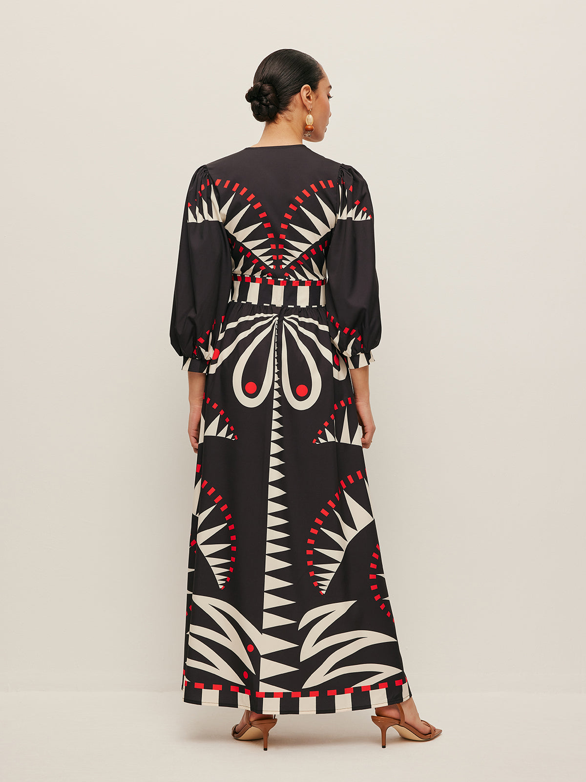 Dinah - Vestido con escote en V y estampado boho