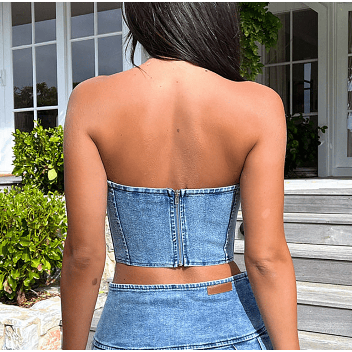Top Feie - Top denim de dama