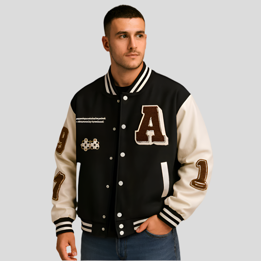 Chaqueta vintage de hombre con parches bordados - Sam