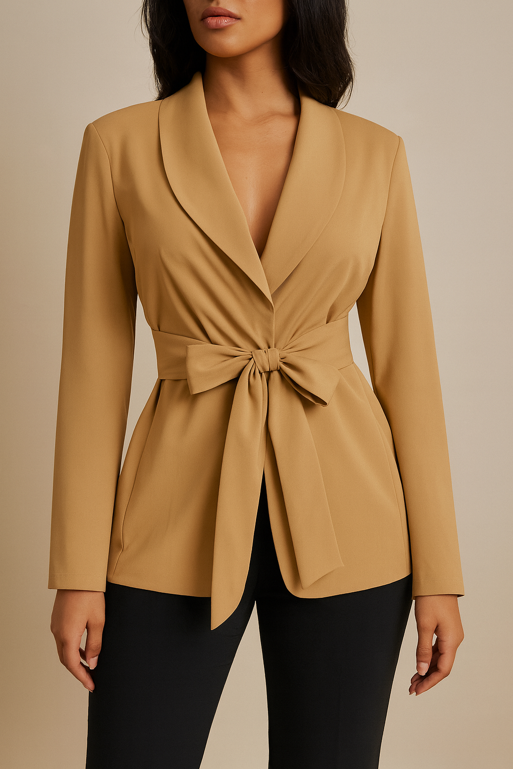 Blazer mujer con cinturón frontal - Collie