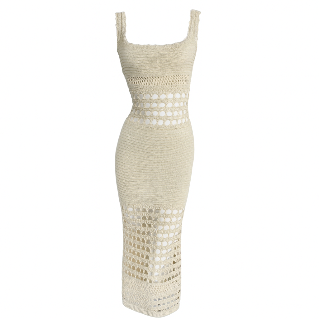 Vestido midi de punto calado ajustado - Danira