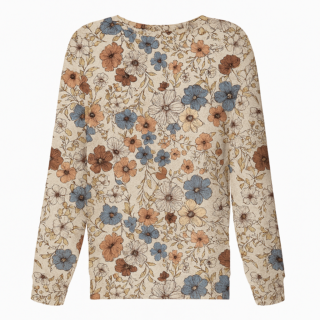 Blusa casual de manga larga estampado floral – Lorine