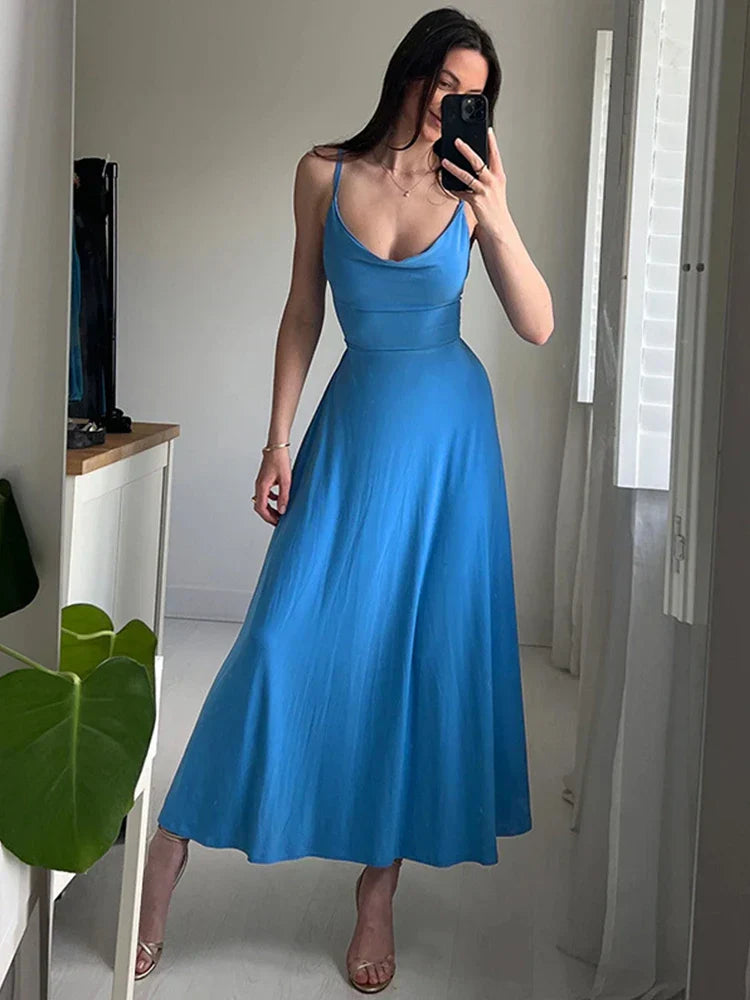 Anby - Elegante maxi vestido drapeado