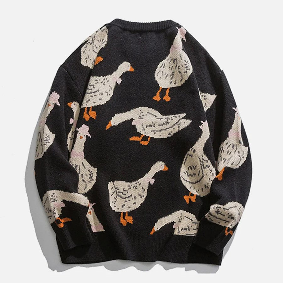 Haleny - Jersey de cuello redondo con estampado de patos