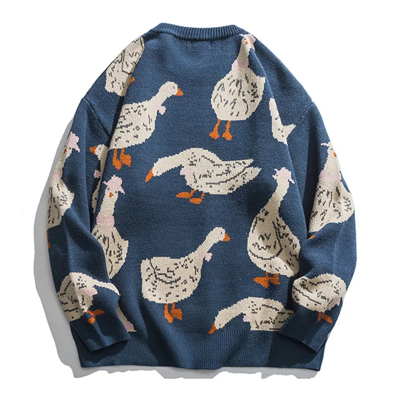 Haleny - Jersey de cuello redondo con estampado de patos