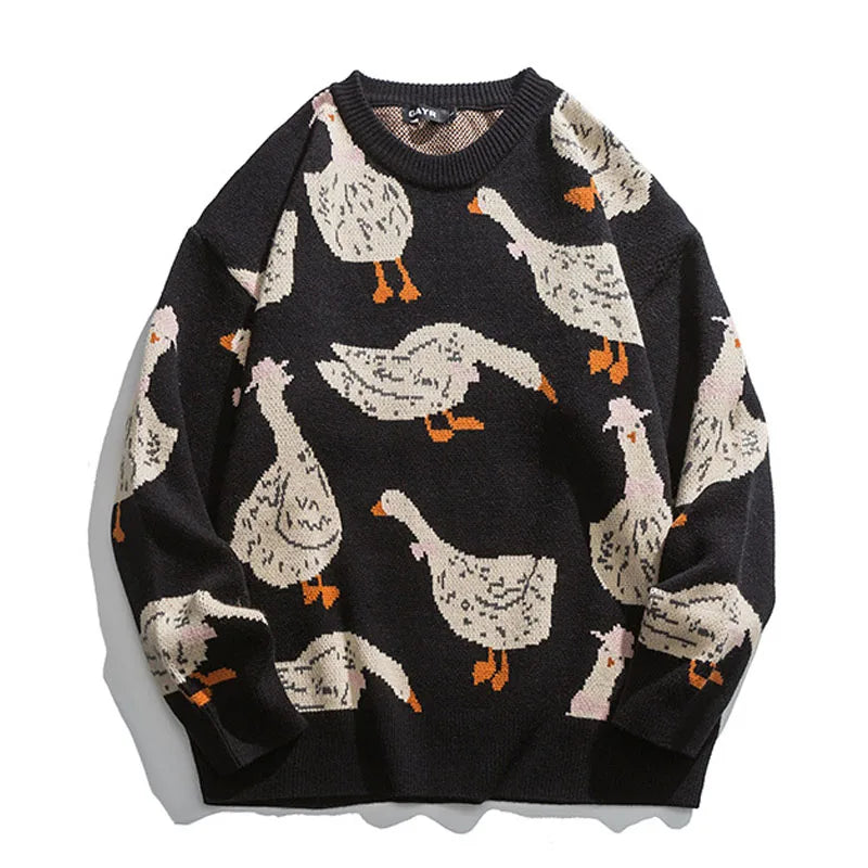Haleny - Jersey de cuello redondo con estampado de patos