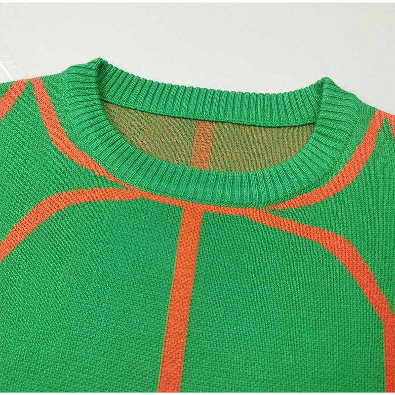 Chio - Jersey geométrico de cuello redondo y estampado llamativo