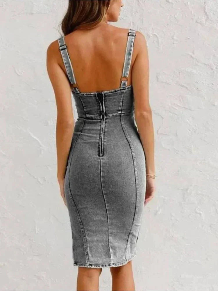 Jarra - Vestido vaquero con tirantes ajustables