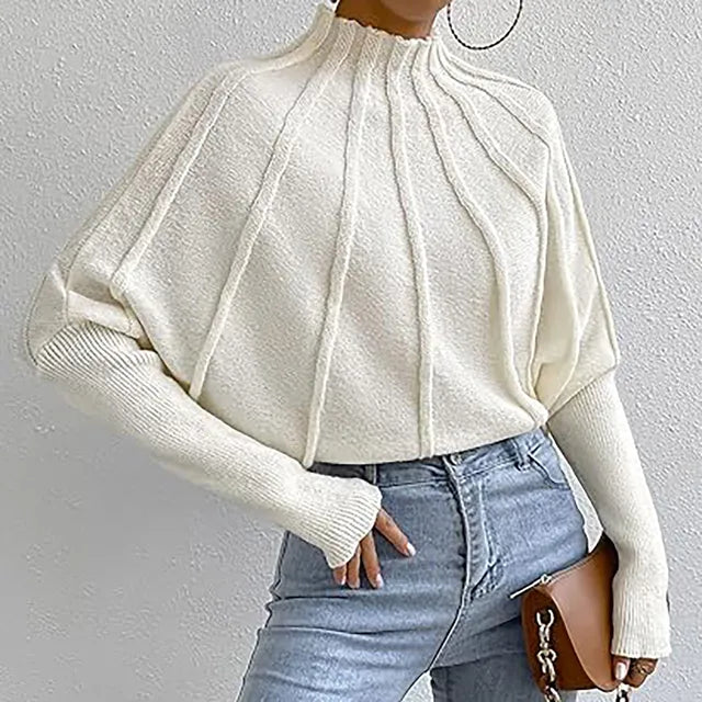 Elen - Jersey de cuello alto con elegantes pliegues