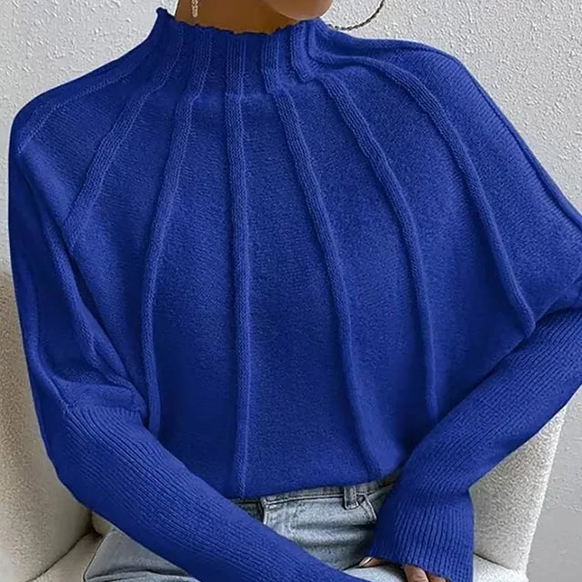 Elen - Jersey de cuello alto con elegantes pliegues