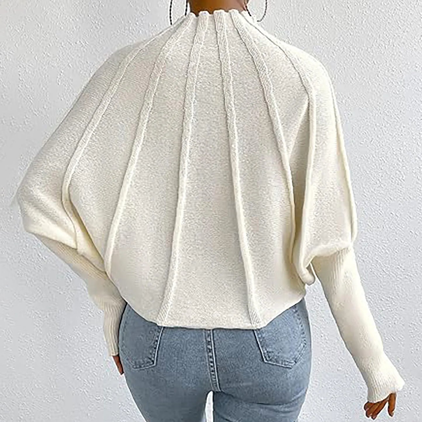 Elen - Jersey de cuello alto con elegantes pliegues
