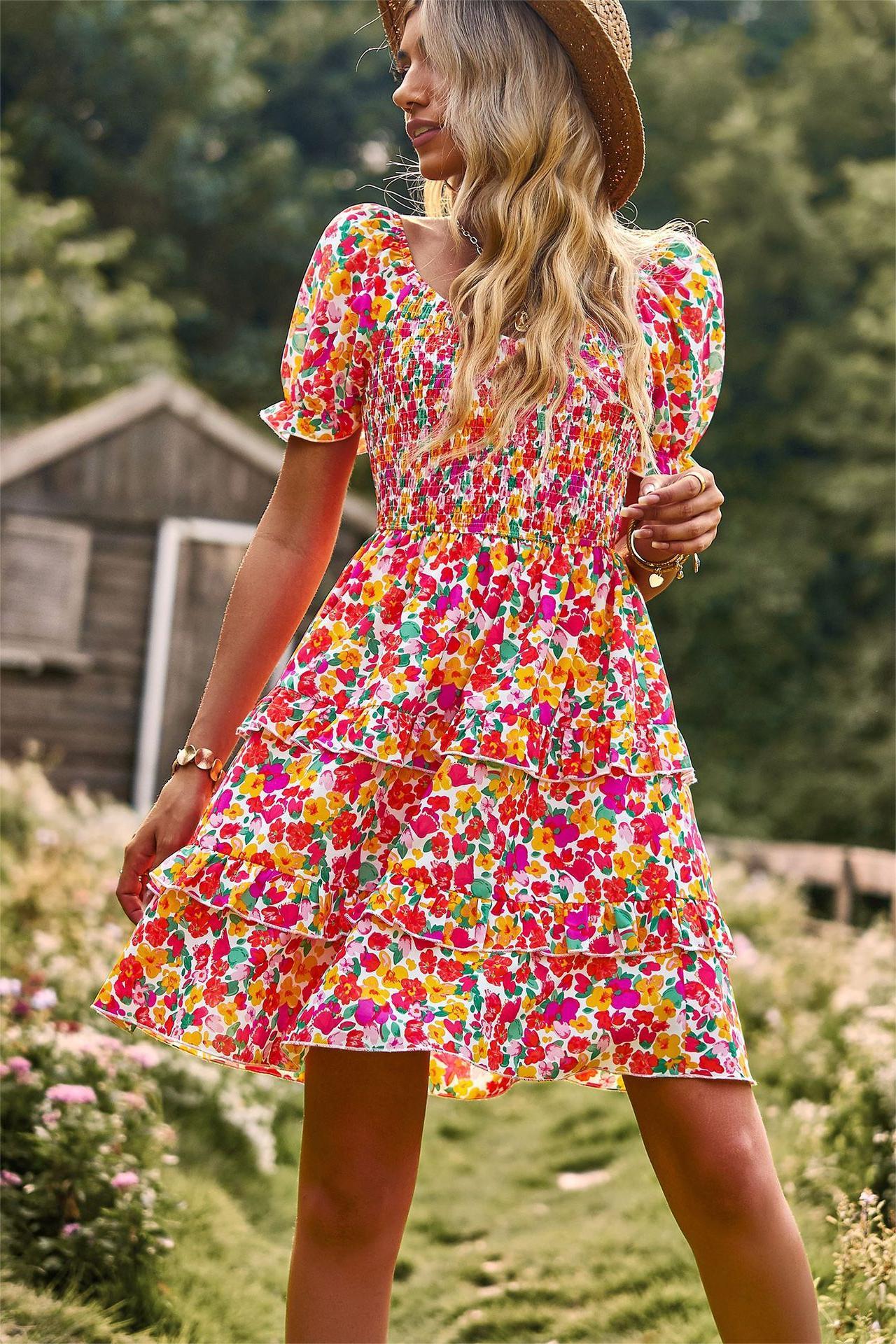 MADAY - Minivestido Floral con Mangas