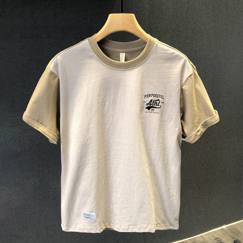 Camiseta básica hombre algodón estampado minimalista estilo urbano - Damián