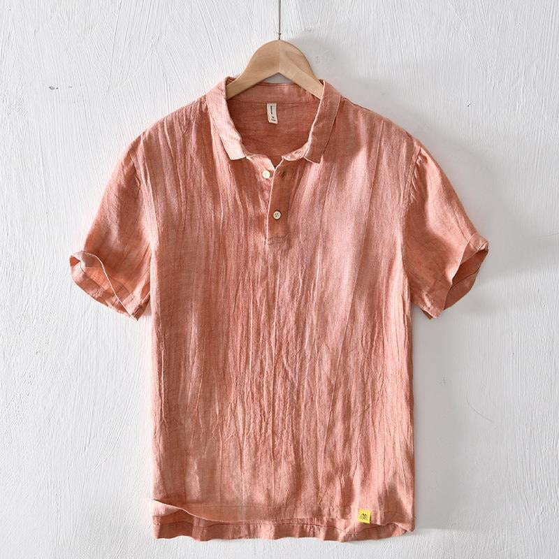 Camiseta polo hombre lino transpirable estilo casual - Julián