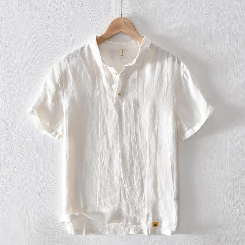 Camiseta polo hombre lino transpirable estilo casual - Julián