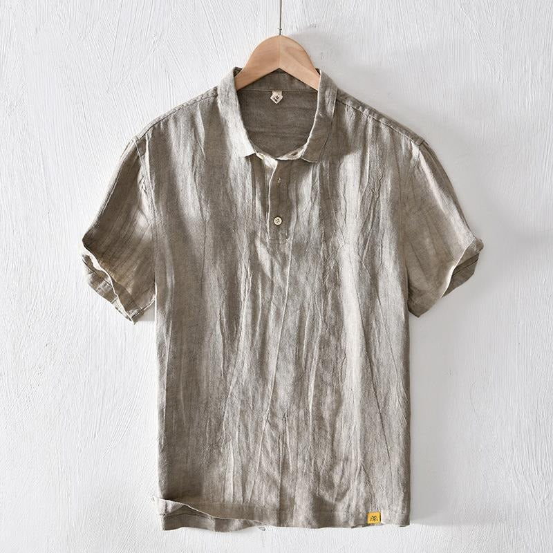 Camiseta polo hombre lino transpirable estilo casual - Julián