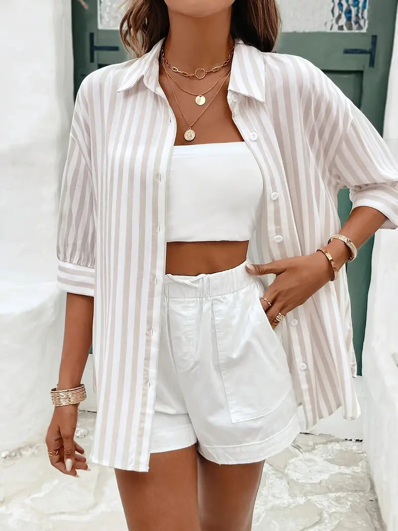 Blusa de rayas para mujer Seraphina - clásica y moderna